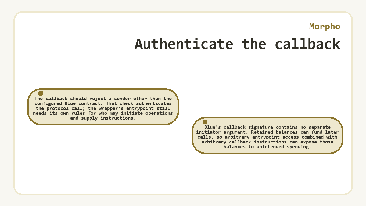 Morpho - Authenticate the callback